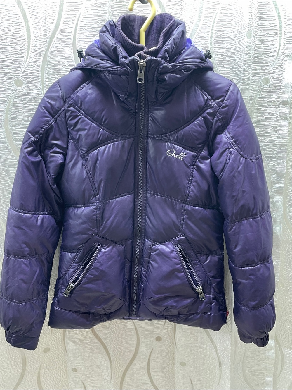 O'Neill Purple Quilted Hooded Puffer Jacket